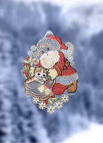 Fensterbild aus echter Plauener Spitze 