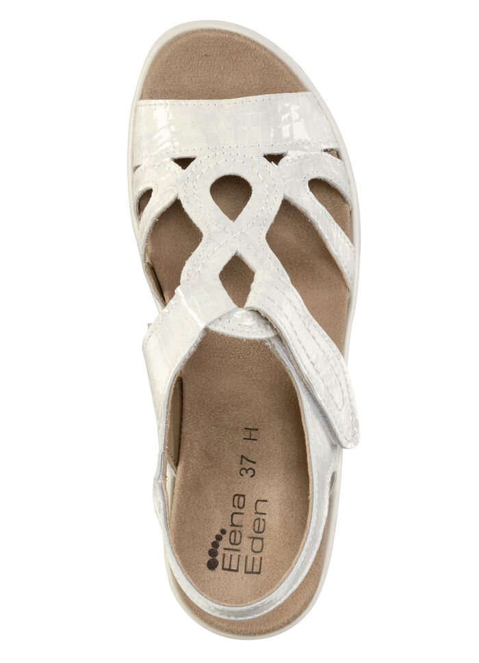 ELENA EDEN, schicke Damen-Sandalen, Weite H, mit herausnehmbarem Fußbett ECRU