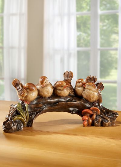 V&ouml;gel auf Ast, handbemalt 