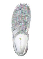 Waldl&auml;ufer, bequeme Damen-Sandalen, Weite H, mit herausnehmbarem Fu&szlig;bett WEISS-BUNT