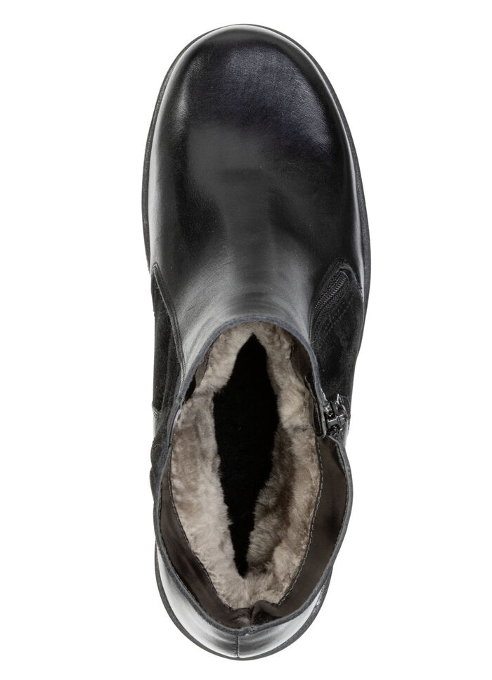 ELENA EDEN, gefütterte Damen-Stiefeletten, Winterschuhe, Weite H, mit Lammfell SCHWARZ