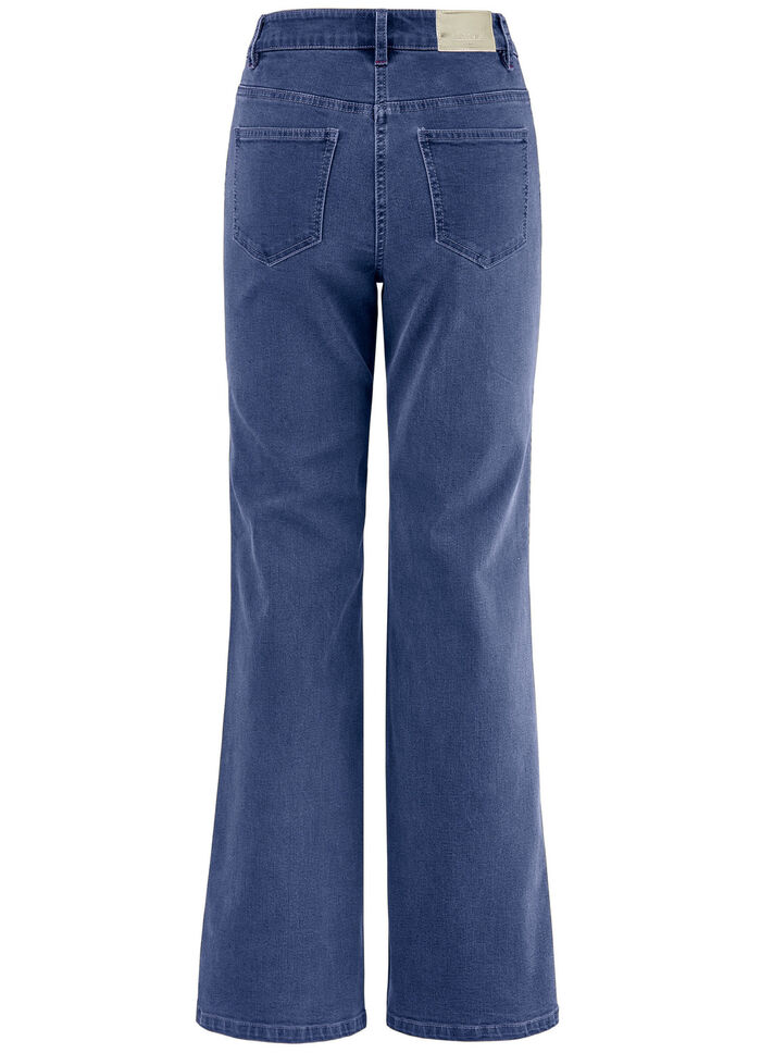 Jeans mit Ziersteppungen im Ethno-Stil JEANSBLAU