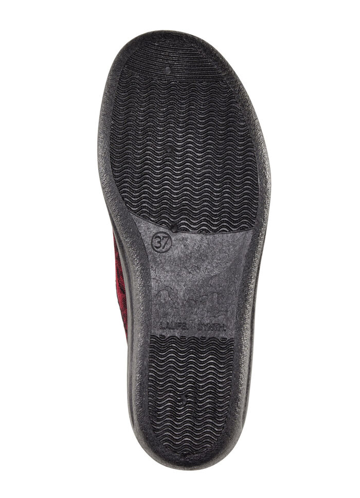 Klassische Damen-Hausschuhe, Weite H, mit anatomisch geformtem Fußbett GRANATROT