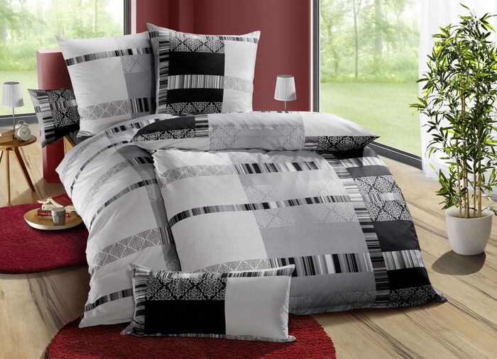 Bettwäsche-Garnitur mit Reißverschluss ANTHRAZIT