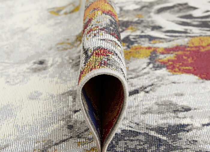 Brücken und Teppich mit rutschhemmender Latex-Rückseite GRAU-MULTI