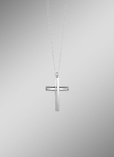 Durchbrochener Kreuz-Anhänger aus Edelstahl 