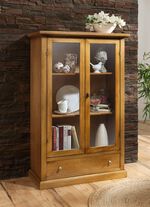 Vitrine mit Griffen aus Metall und Keramik NATUR