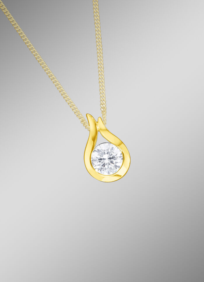 Massiver Anhänger mit Zirkonia 