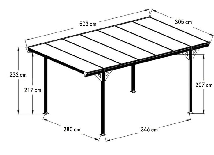 Carport mit Aluminium-Gestell 