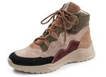 Waldl&auml;ufer, bequeme Damen-Stiefeletten, Weite H, mit herausnehmbarem Fu&szlig;bett TAUPE-MULTICOLOR
