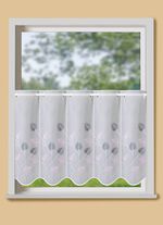 Fein bestickter Kleinfenster-Store 