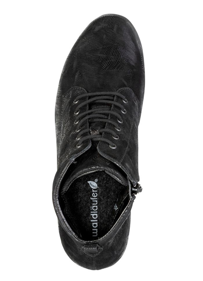 Waldl&auml;ufer, bequeme Damen-Stiefeletten, Winterschuhe, Weite H, mit herausnehmbarem Fu&szlig;bett SCHWARZ
