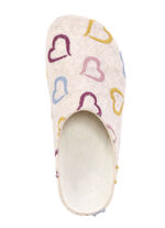 Laurina, klassiche Damen-Hausschuhe, Weite H, mit anatomisch geformtem Fußbett ECRU