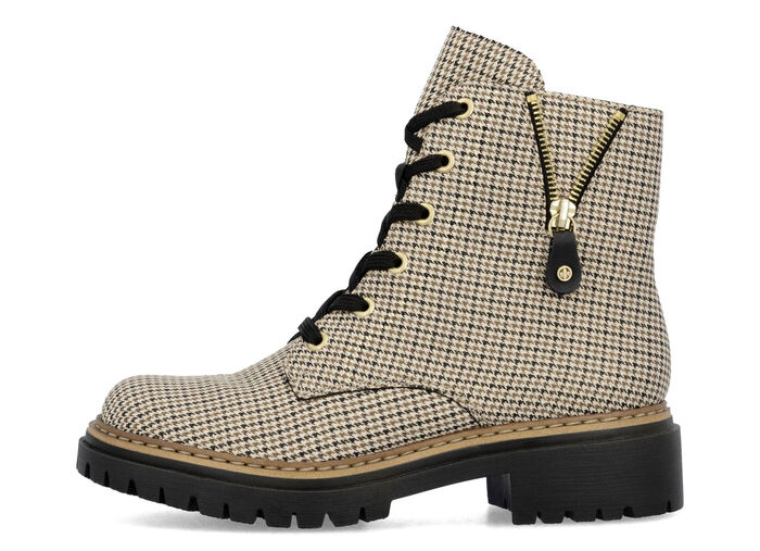 Rieker, trendige Damen-Stiefeletten, Winterschuhe, mit Reißverschluss BEIGE-SCHWARZ