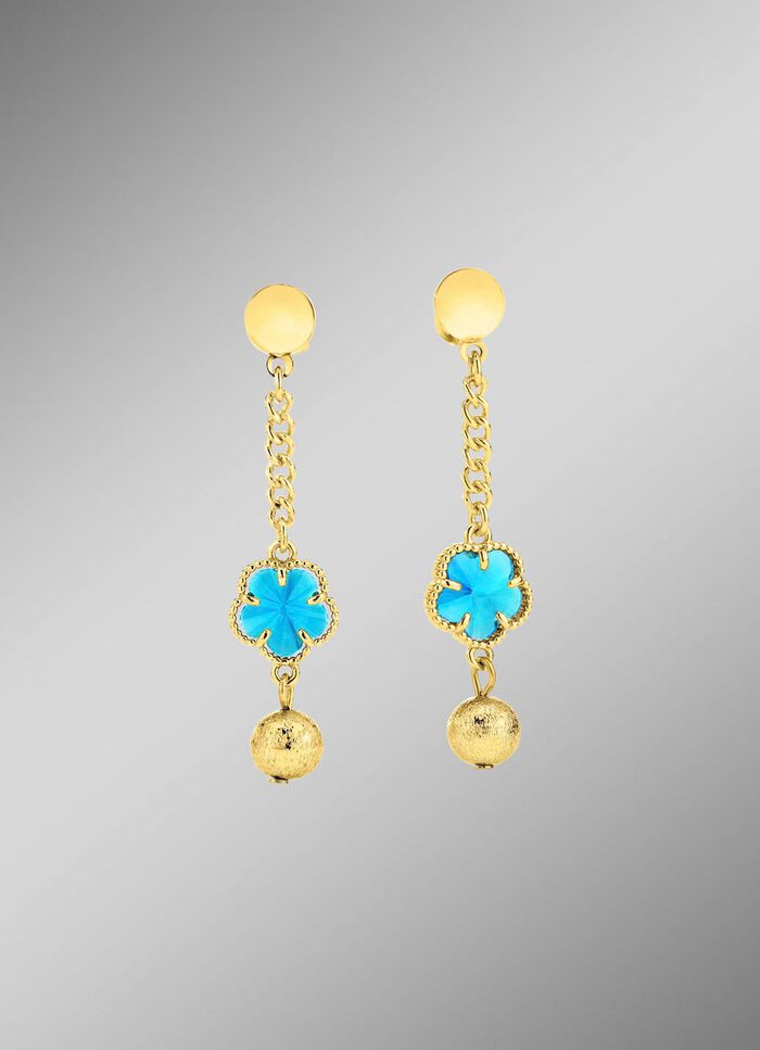 Schmuckset,  3-teilig, mit Kristallsteinen in T&uuml;rkis 