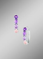 Creolen mit echt Amethyst und echt Rosenquarz 