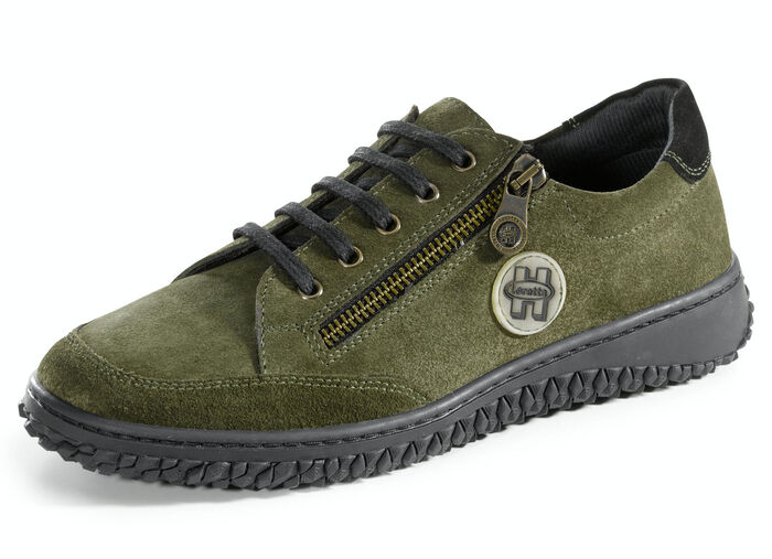Schn&uuml;rschuh im modischen Design KHAKI-SCHWARZ