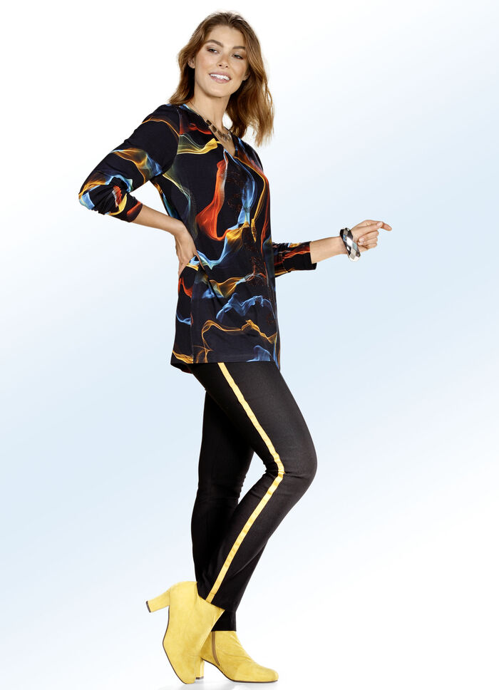 Hose mit tollem, angesagtem Galonstreifen SCHWARZ-MESSING