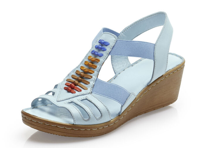 Gemini Sandalette mit bunten Lederdurchz&uuml;gen HELLBLAU