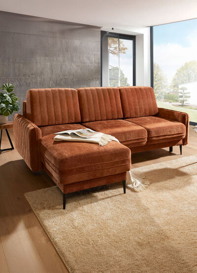 Polsterecke mit Bettfunktion und Bettkasten 