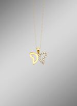 Filigraner Schmetterlings-Anh&auml;nger mit synth. Zirkonia 