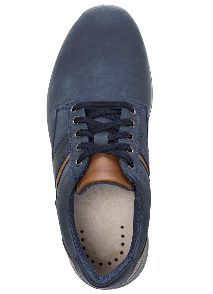 GINO GALANTE, bequeme Herren-Schnürschuhe, Weite K, mit herausnehmbarem Fußbett MARINE-COGNAC