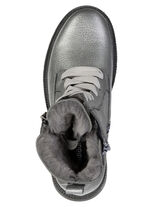 Waldläufer, gefütterte Damen-Stiefeletten, Winterschuhe, Weite H, mit Lammfell ALTSILBER