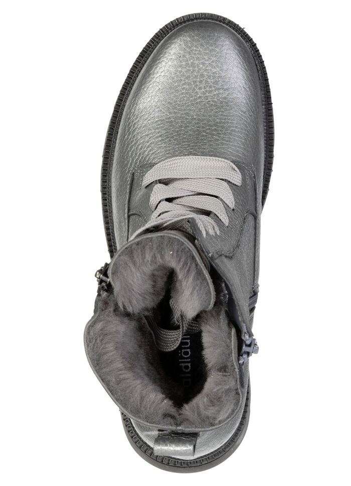 Waldläufer, gefütterte Damen-Stiefeletten, Winterschuhe, Weite H, mit Lammfell ALTSILBER
