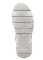 Gemini Schnür-Bootie aus weichem Rind-Nappaleder WEISS-TAUPE