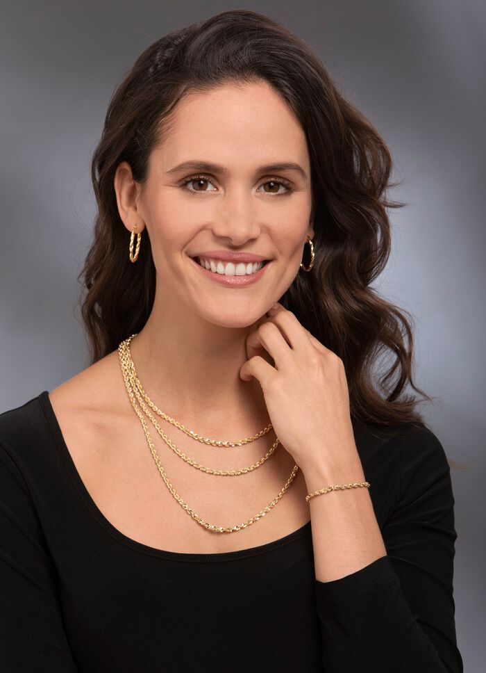 Klassissche Kordelketten-Garnitur, diamantiert 