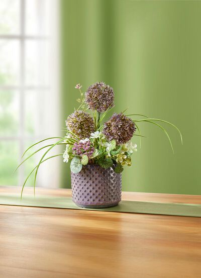 Allium-Gesteck im Topf 