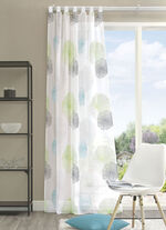 Übergardine mit Schlaufen oder Universalschienenband GRÜN-PETROL