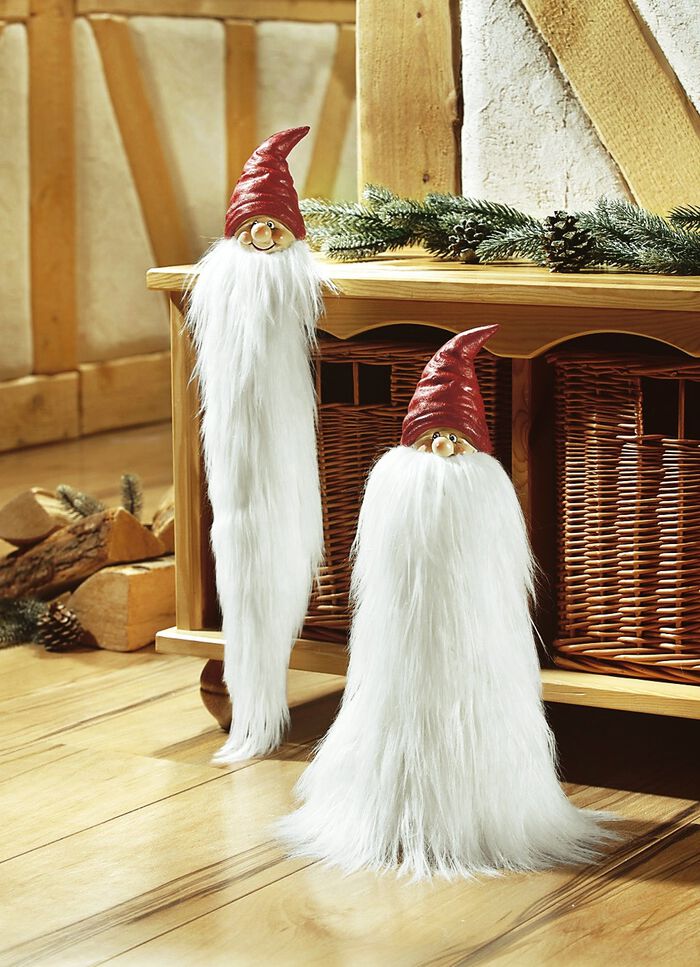 Wichtel aus Steinharz WEISS-ROT