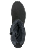 Waldl&auml;ufer, gef&uuml;tterte Damen-Stiefel, Winterschuhe, Weite H, mit Lammfell SCHWARZ