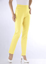 Hose mit abgesteppten Teilungsnähten GELB