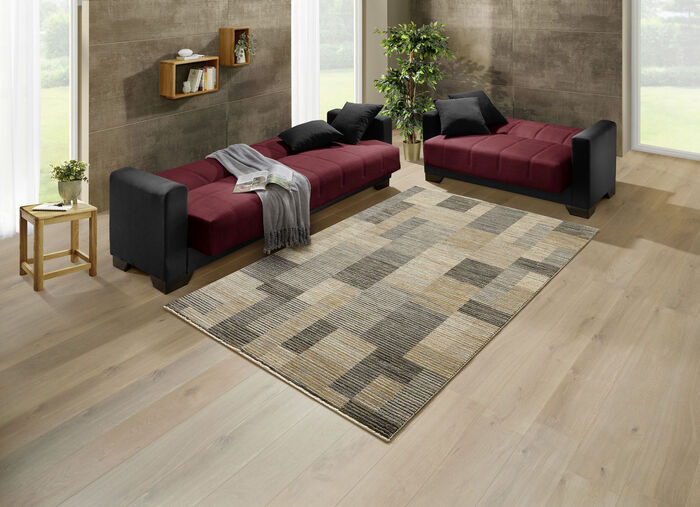 Moderne Polstermöbel  SCHW.-BORDEAUX