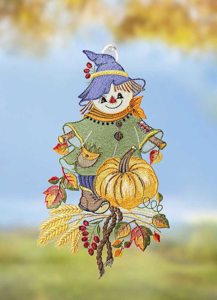 Fensterbild aus echter Plauener Spitze 