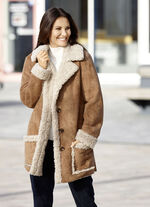 Jacke aus Veloursleder-Imitat 