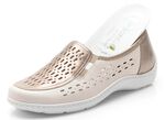 Waldl&auml;ufer, sommerliche Damen-Slipper, Weite H, mit herausnehmbarem Fu&szlig;bett BEIGE-BRONZE