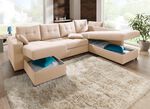 Polsterm&ouml;bel mit Bettfunktion verschiedene Ausf&uuml;hrungen BEIGE