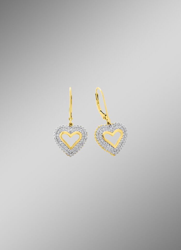 Herz-Ohrringe mit Brillanten 