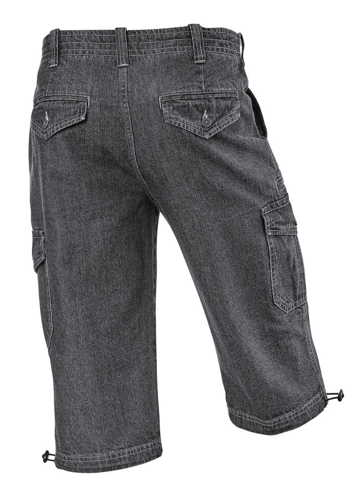 Jeans-Bermudas mit Cargotaschen in 3 Farben ANTHRAZIT