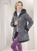 Jacke aus Veloursleder-Imitat 