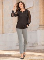 Shirt mit langen Chiffon&auml;rmeln 