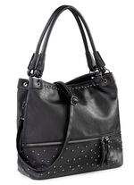 Tasche mit trendigen Ziernieten SCHWARZ