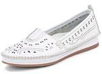 Andrea Conti, sommerliche Damen-Slipper, mit Gummizug WEISS