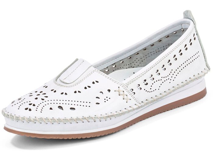 Andrea Conti, sommerliche Damen-Slipper, mit Gummizug WEISS