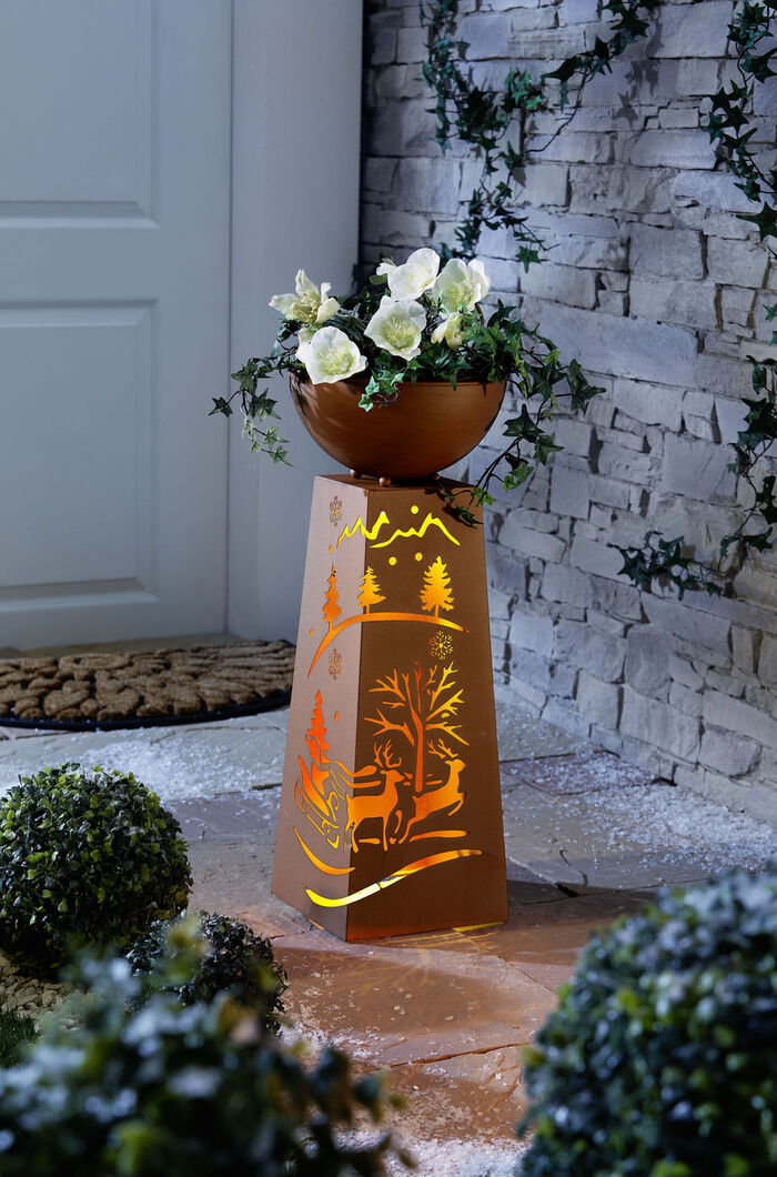 Dekosäule aus Metall in Rostoptik 