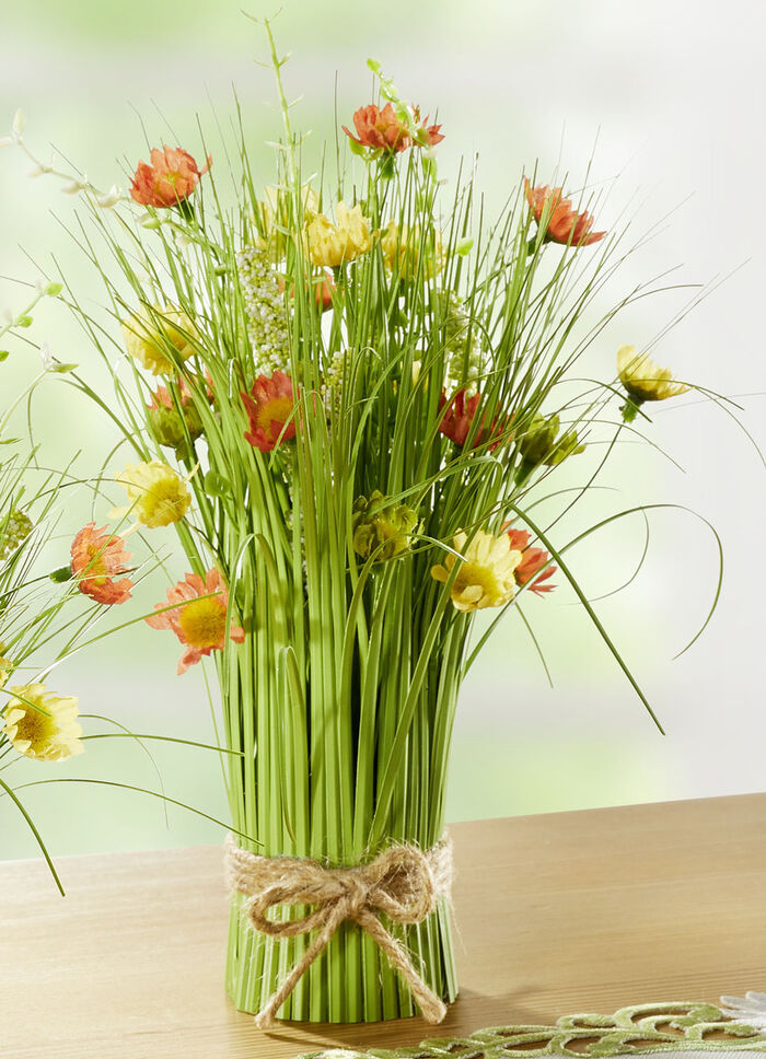 Frühlingsstrauß in natürlichen Farben GRÜN-ORANGE-GELB