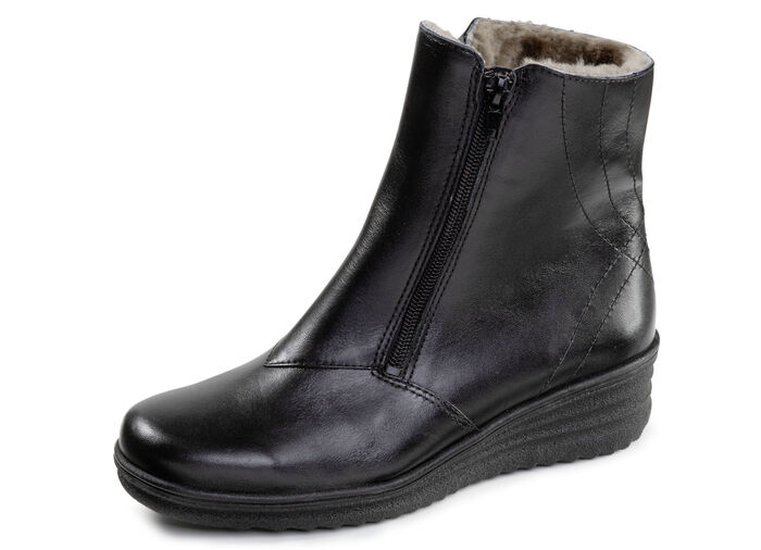 ELENA EDEN, gefütterte Damen-Stiefeletten, Winterschuhe, Weite H, mit Lammfell SCHWARZ